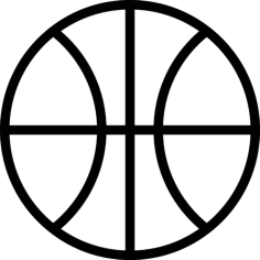 Leather Basketball Simple Line Art Svg, Free Vectors File